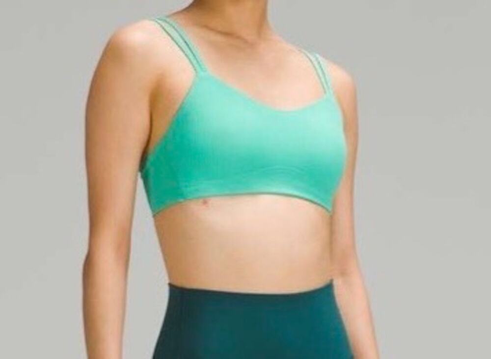 Lululemon Like A Cloud Ribbed Bra Paradise Green Padded Light Support B/C Cup XS